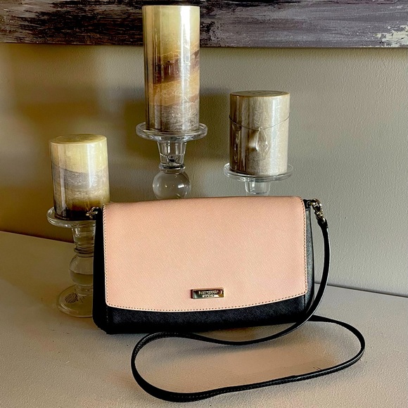kate spade Handbags - NWOT KATE SPADE Pink & Black Colorblock Front Flap Shoulder Bag Purse with COA